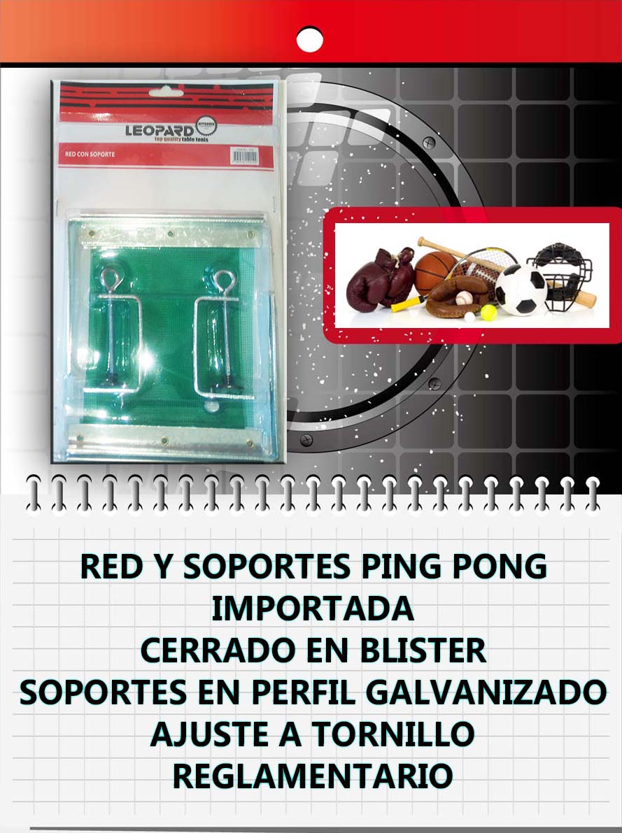red y soportes ping pong